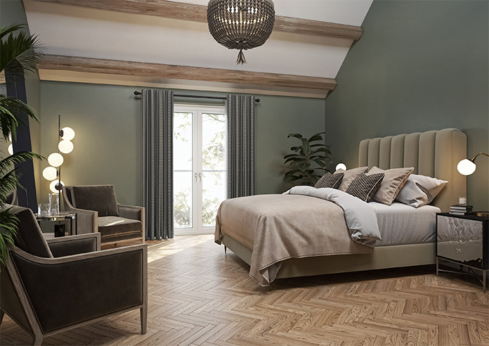 Laurel Stripe, Anthracite - Made to Measure Curtains - Image 8